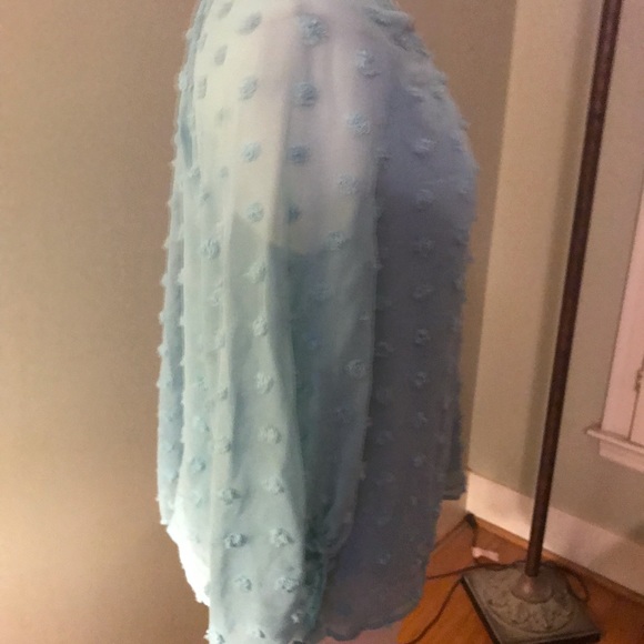 NWOT CATO Women's with Swiss dots! Pullover Blouse Seafoam Green Size XL - Picture 4 of 7